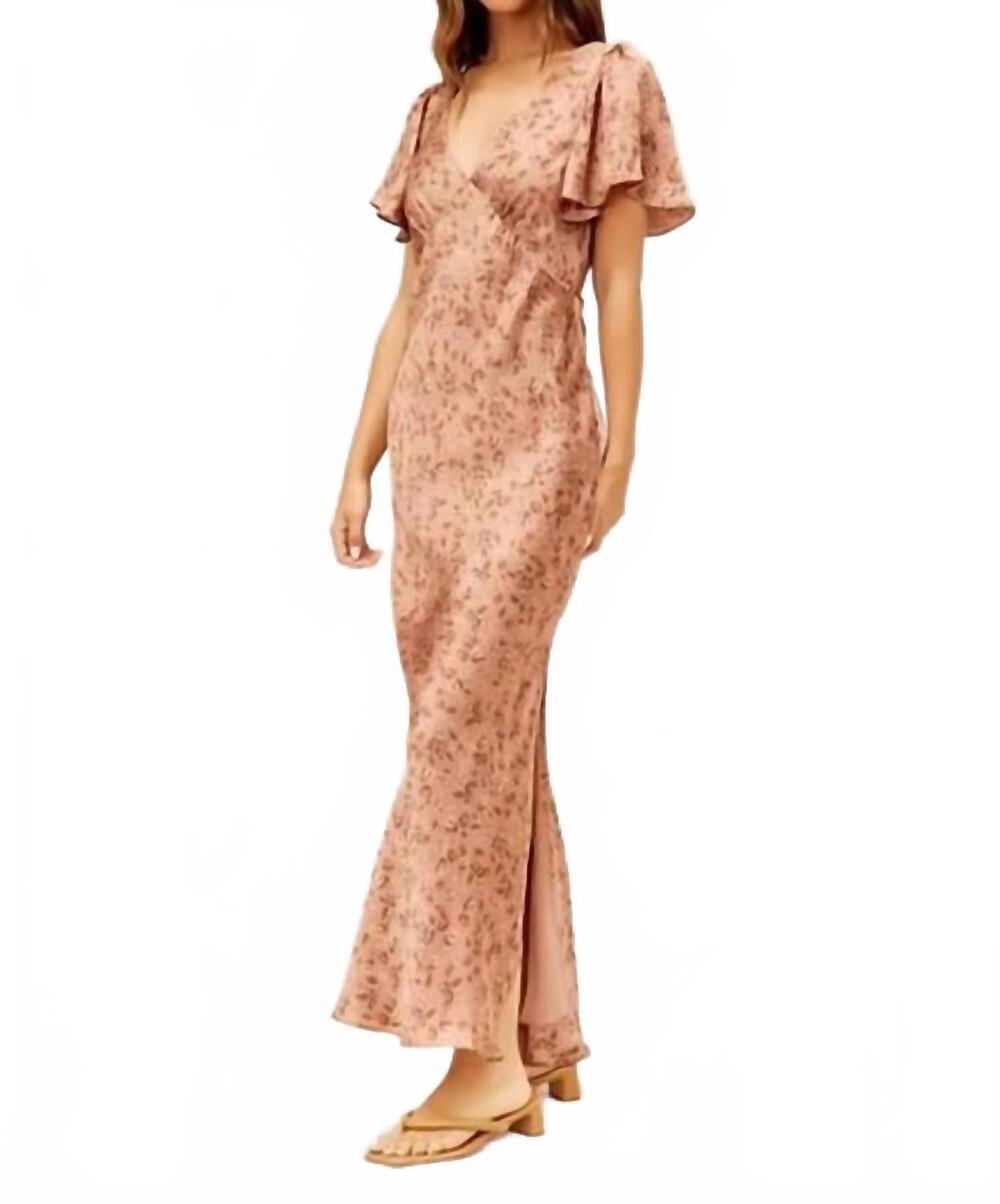 NEW DRESS FORUM go get em flutter sleeve midi dress in mauve